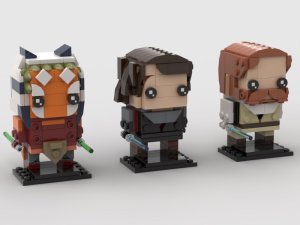 ScoutTheTrooper's Ahsoka, Anakin, and Kenobi BrickHeadz figures